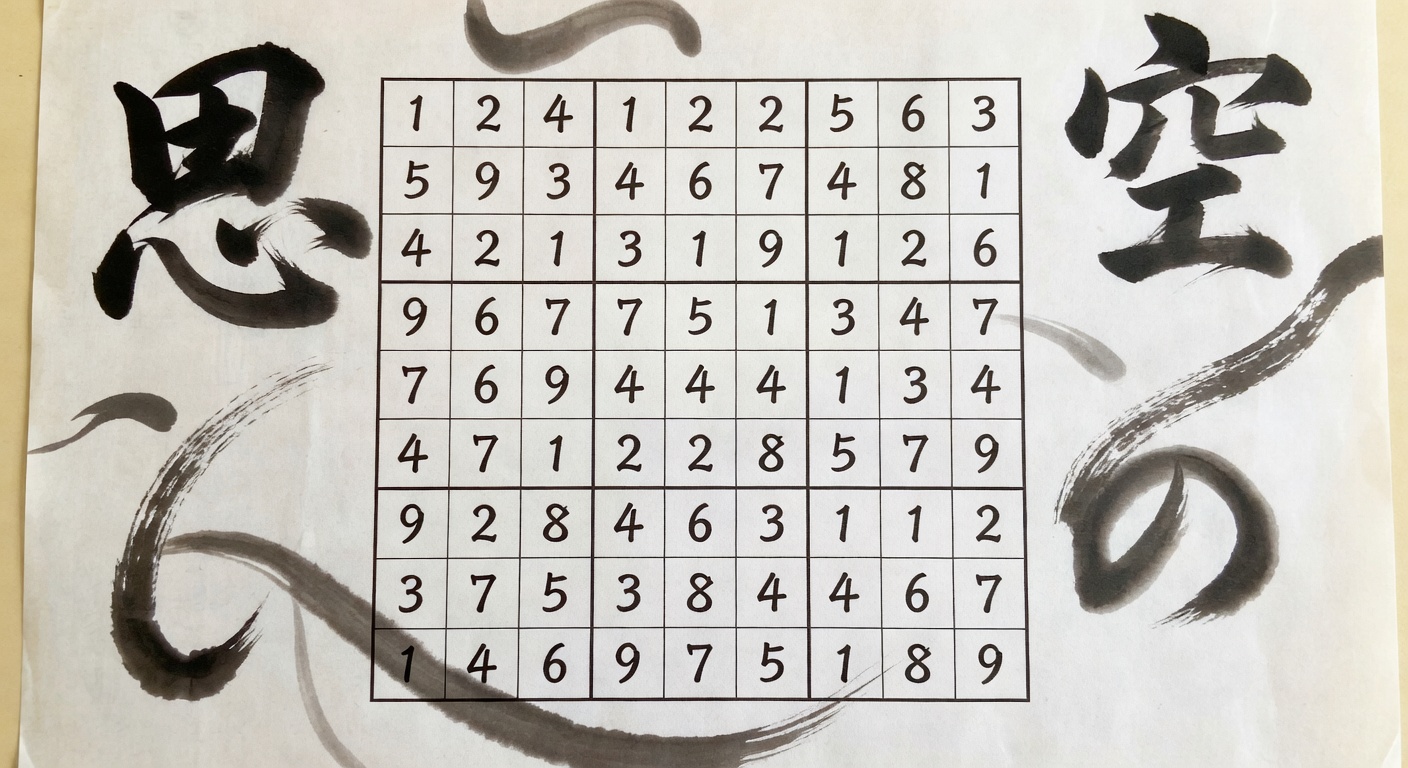 途中まで解いた数独