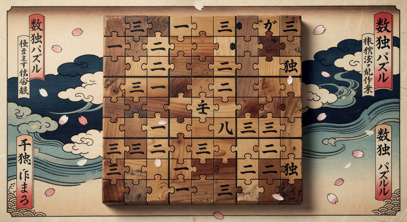 木版画スタイルの数独